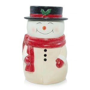 Yankee Candle Snowman cookie jar canister or jar candle holder New Christmas